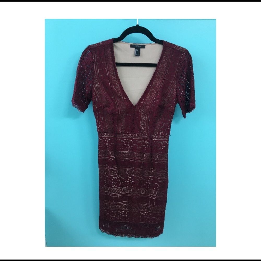 Wine lace dress. Size small.